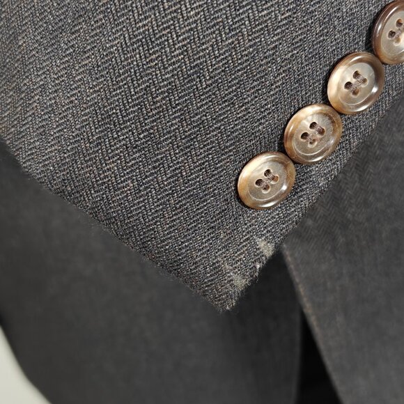 English Manor Mens Sport Coat Blazer Two Button Brown Herringbone Wool Blend 42R - Picture 9 of 16